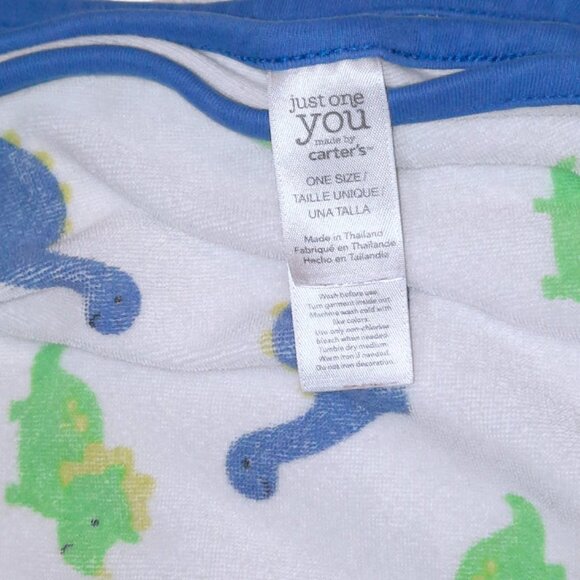 Carter's Just One You Dinosaur Baby Terry Lovey Swaddle Blanket 26" X 27" - Picture 5 of 5